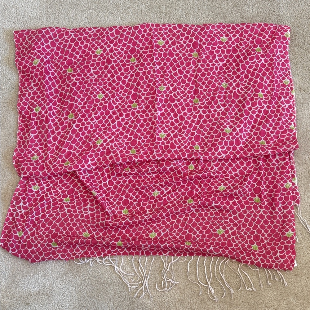 Lilly Pulitzer Pink and Green Scarf silk cashmere